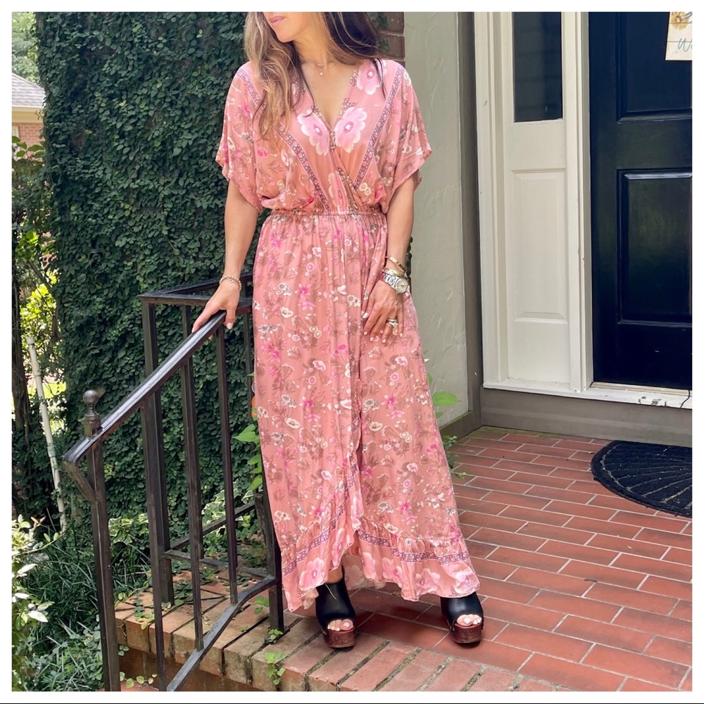 Faux Wrap Floral Beautiful Maxi Dress - Picture 9 of 12